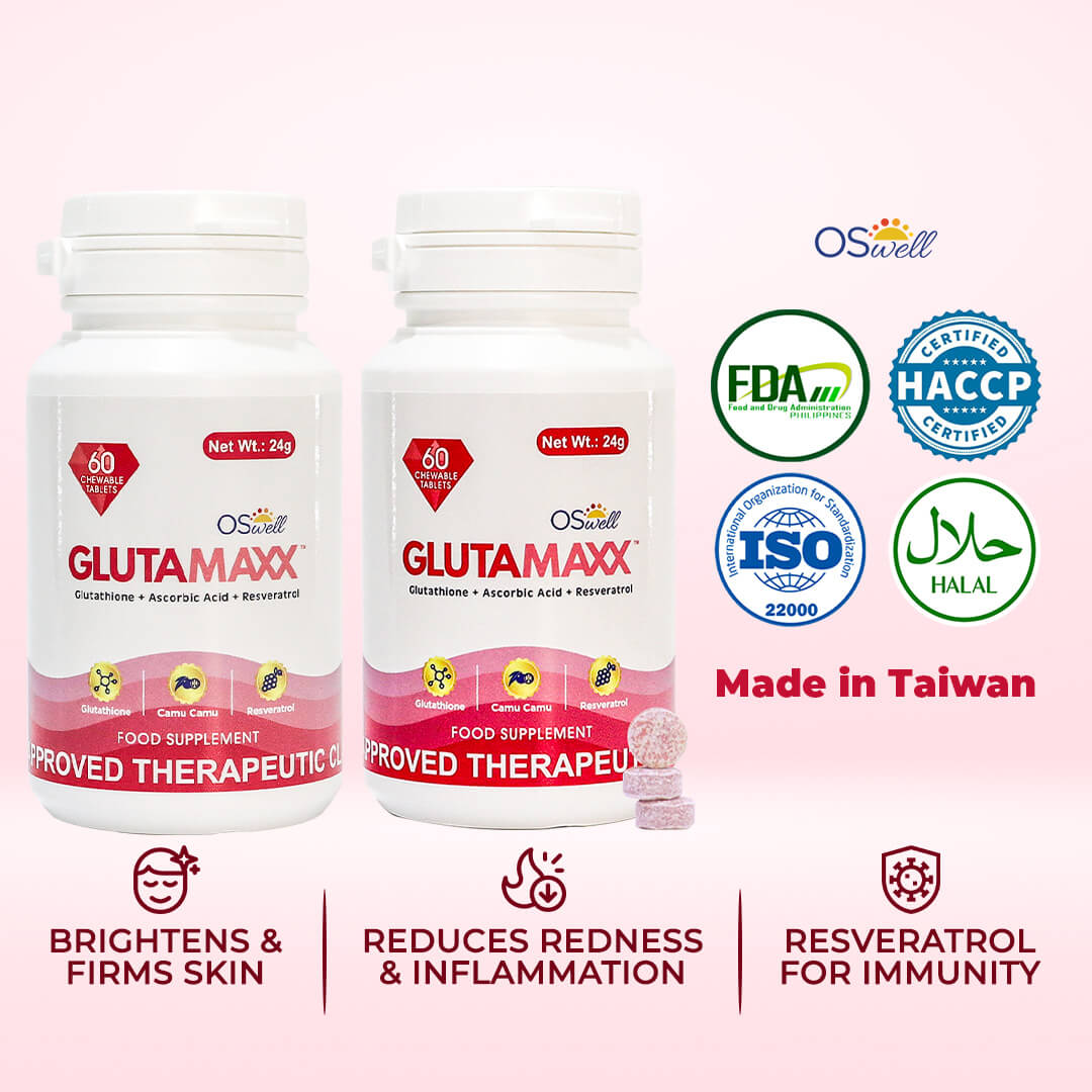 Twin bottle pack of Gluta Maxx with health certifications