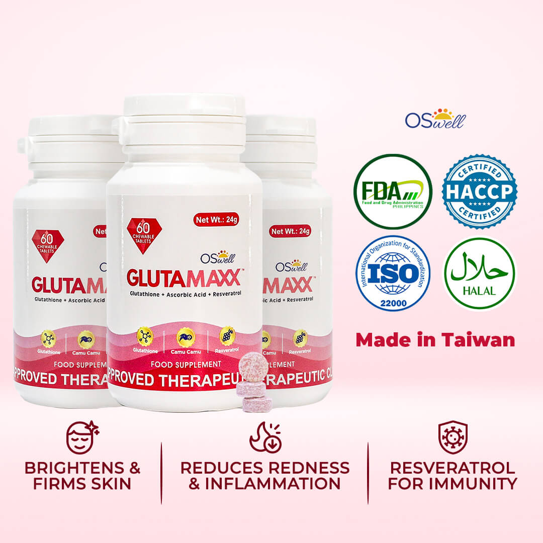 Triple Gluta Maxx bundle with FDA, Halal, ISO logos