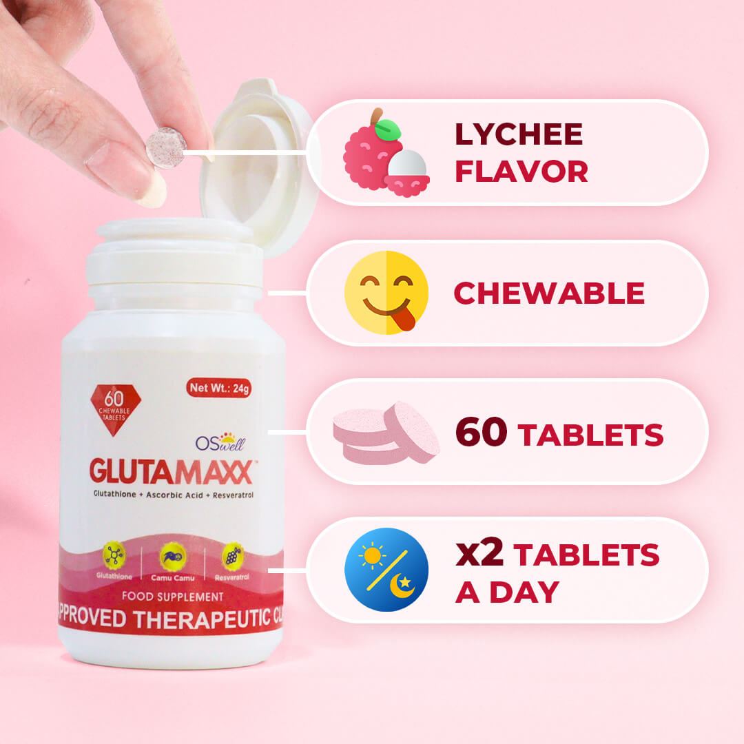 How to use Gluta Maxx: chew 2 lychee tablets daily for best results